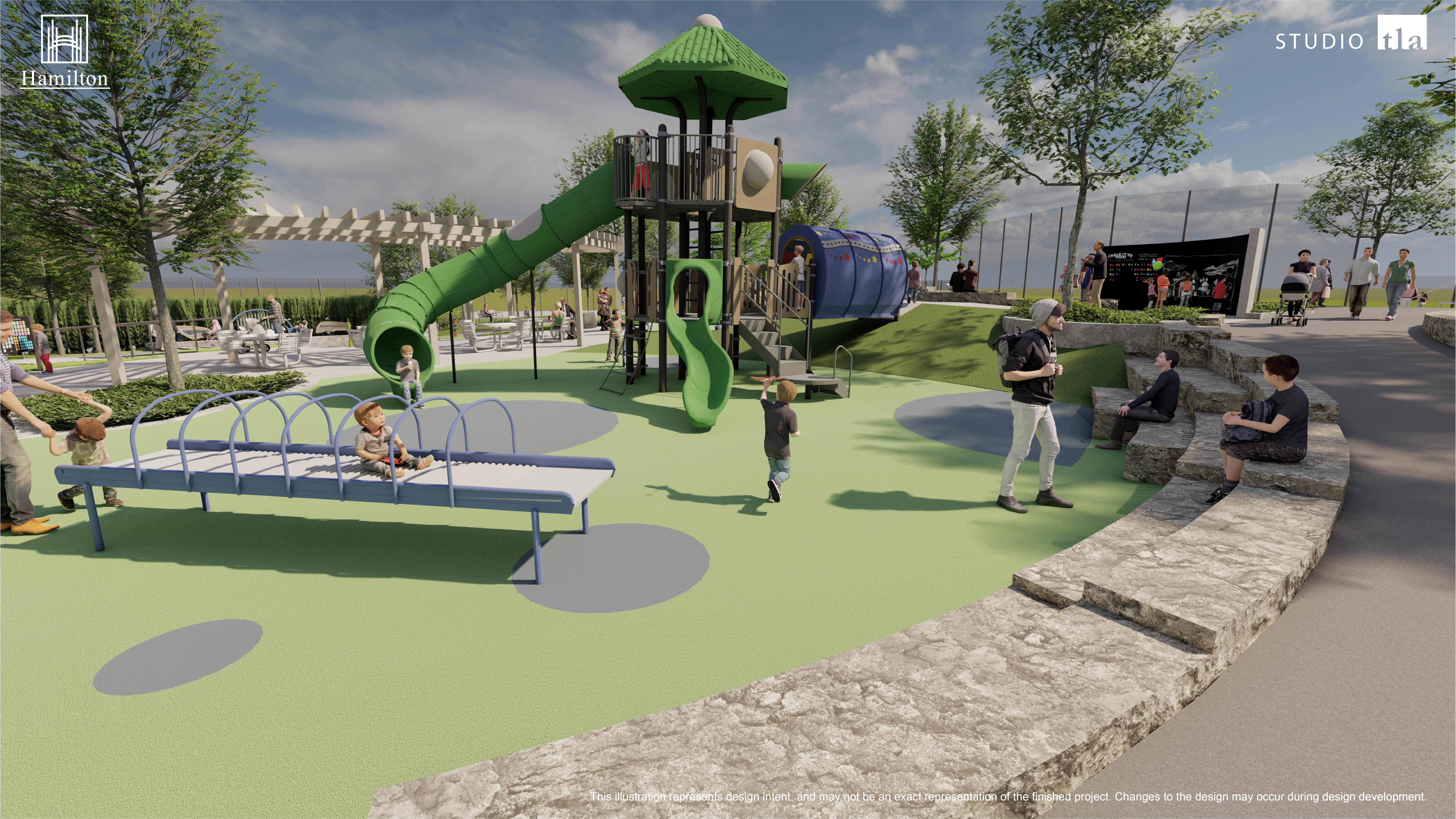 Inch Park Illustration 4: Inclusive play equipment