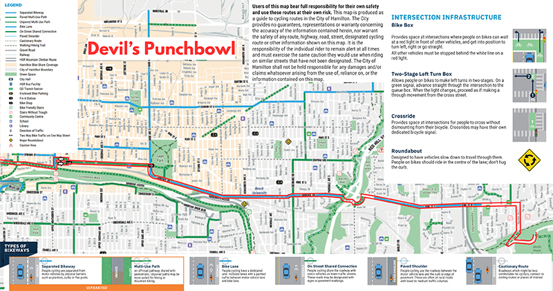 Map of cycling route - Devil's Punchbowl