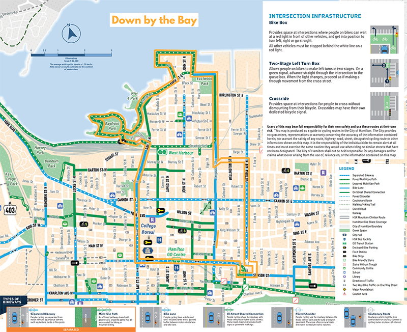 map of the "Down by the Bay' cycling route