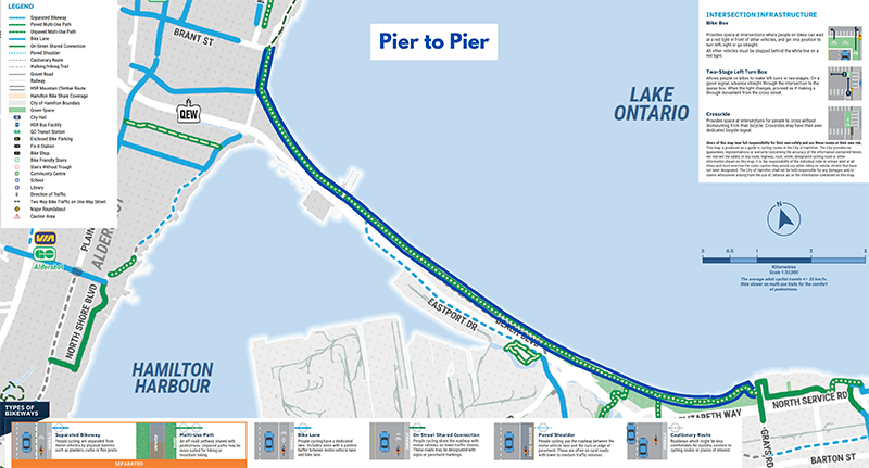 Map of cycling route - Pier-to-Pier