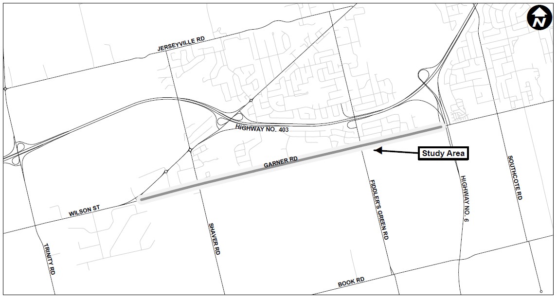 Environmental Assessment Study Area Map - Wilson Street to Highway 403 Off Ramp