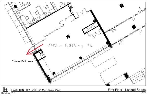 Floor Plan of First Floor Space at Hamilton City Hall, 71 Main Street West, Hamilton