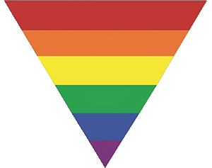 LGBTQ safe space inverted rainbow triangle