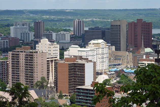 Overview shot of Downtown Hamilton