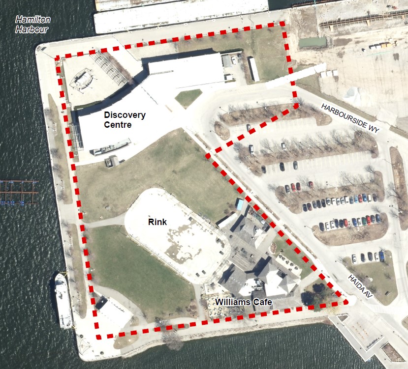 Map of Hamilton Waterfront Trust Centre (former Canadian Discovery Centre Museum) and adjacent lands