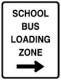 Example of School Bus Loading Zone with arrow