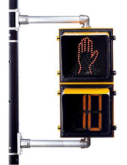 Photo of Walk Signal with stop hand and 10 second timer