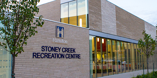 Front door entrance to Stoney Creek Recreation Centre