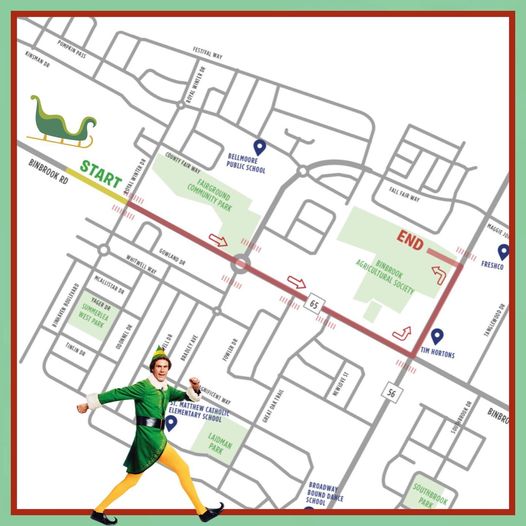 Binbrook Santa Claus Parade route map