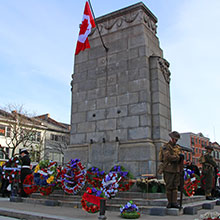 Remembrance Day Ceremony at Cenotaph in Hamilton