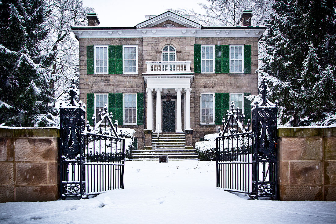 Whitehern Historic House & Garden exterior in wintertime