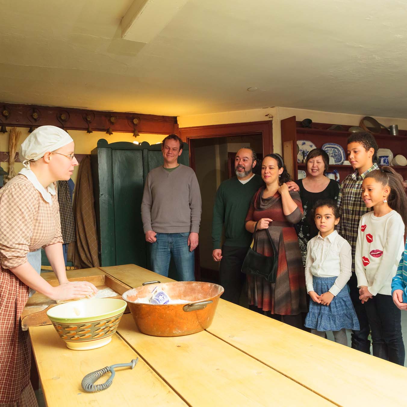 Tour of Dundurn kitchen with cook in period attire