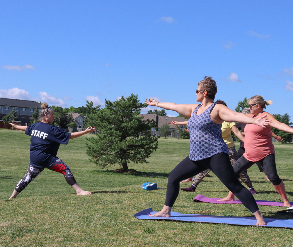 You can join FREE Yoga classes in Trillium Park on weekends