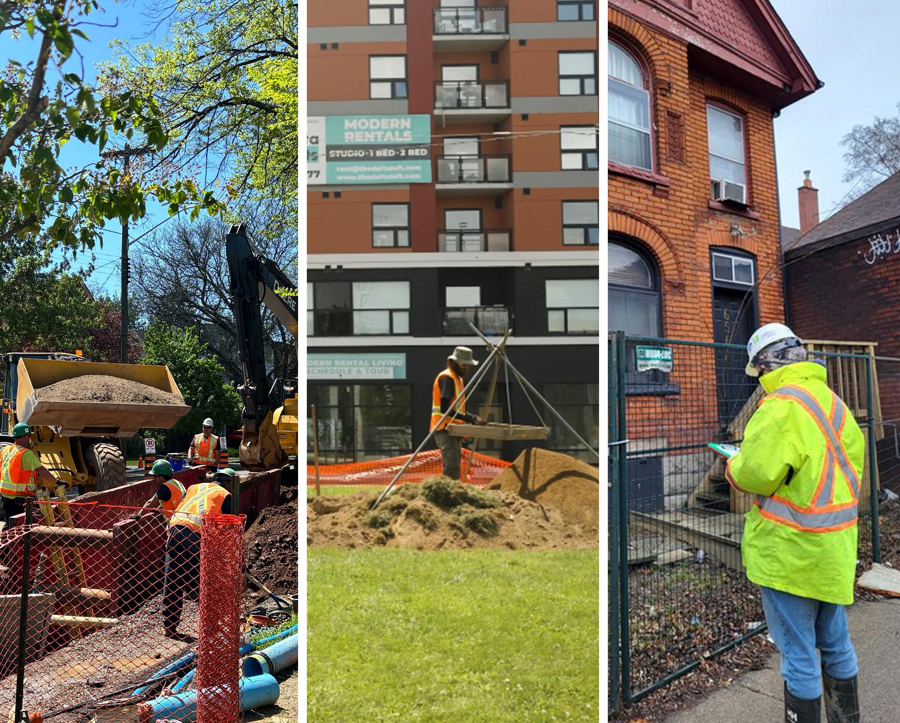 Collage of construction and digging photos