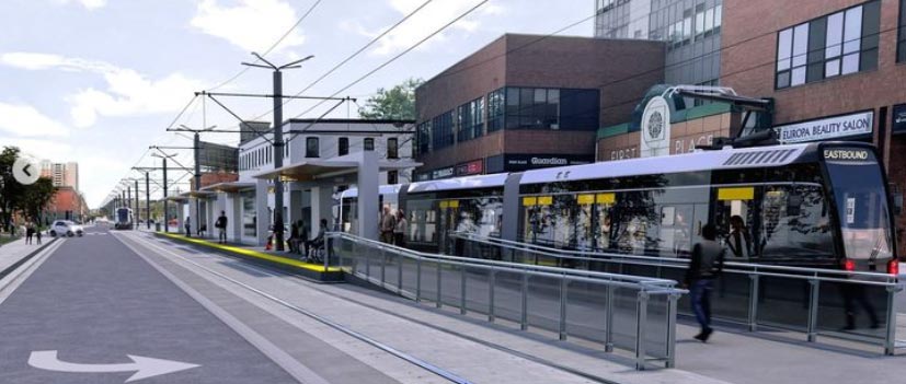 Artist rendering of LRT Queen Street