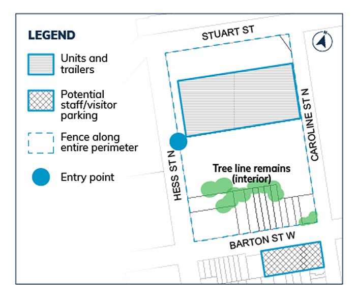 Barton-Tiffany Temporary Outdoor Shelter site map