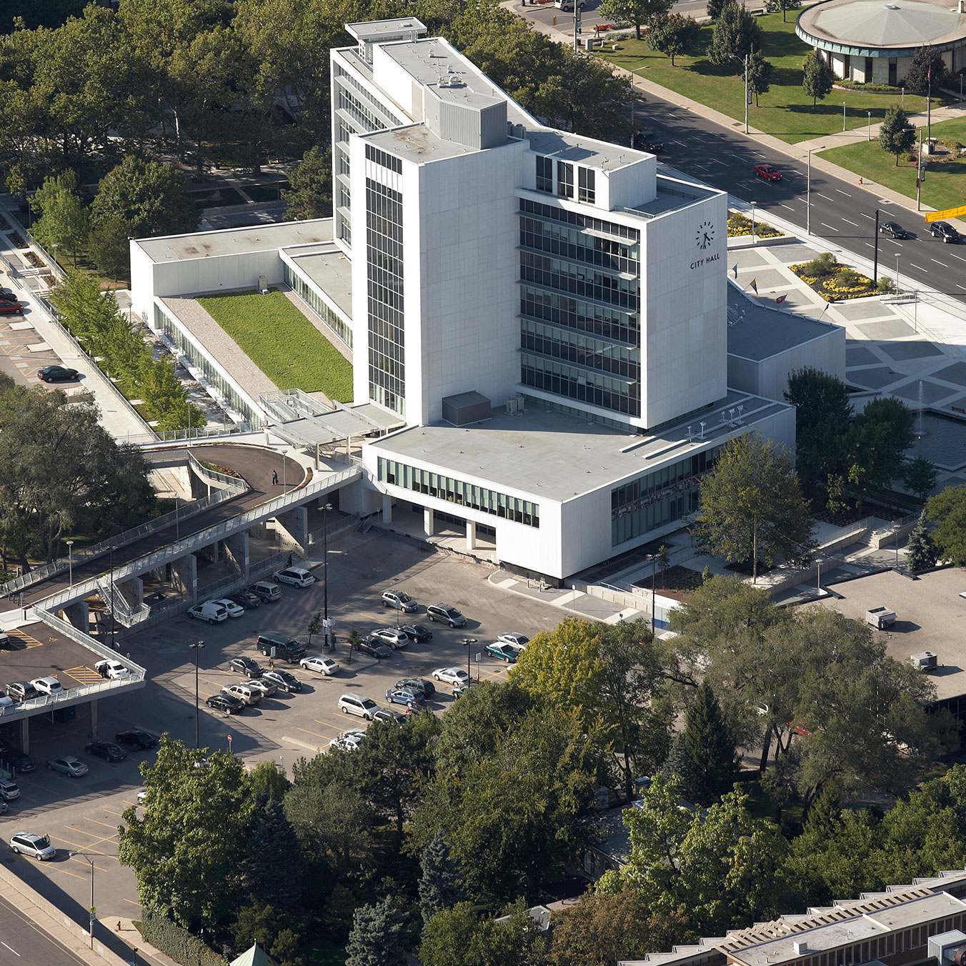 Overview shot of City Hall & Whitehern within Durand Neighbourhood