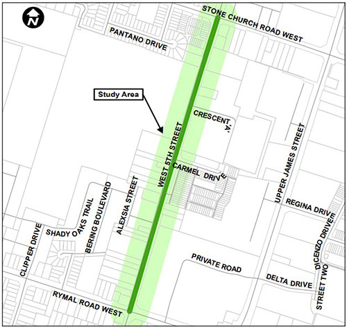 Map of West 5th Street Study Area