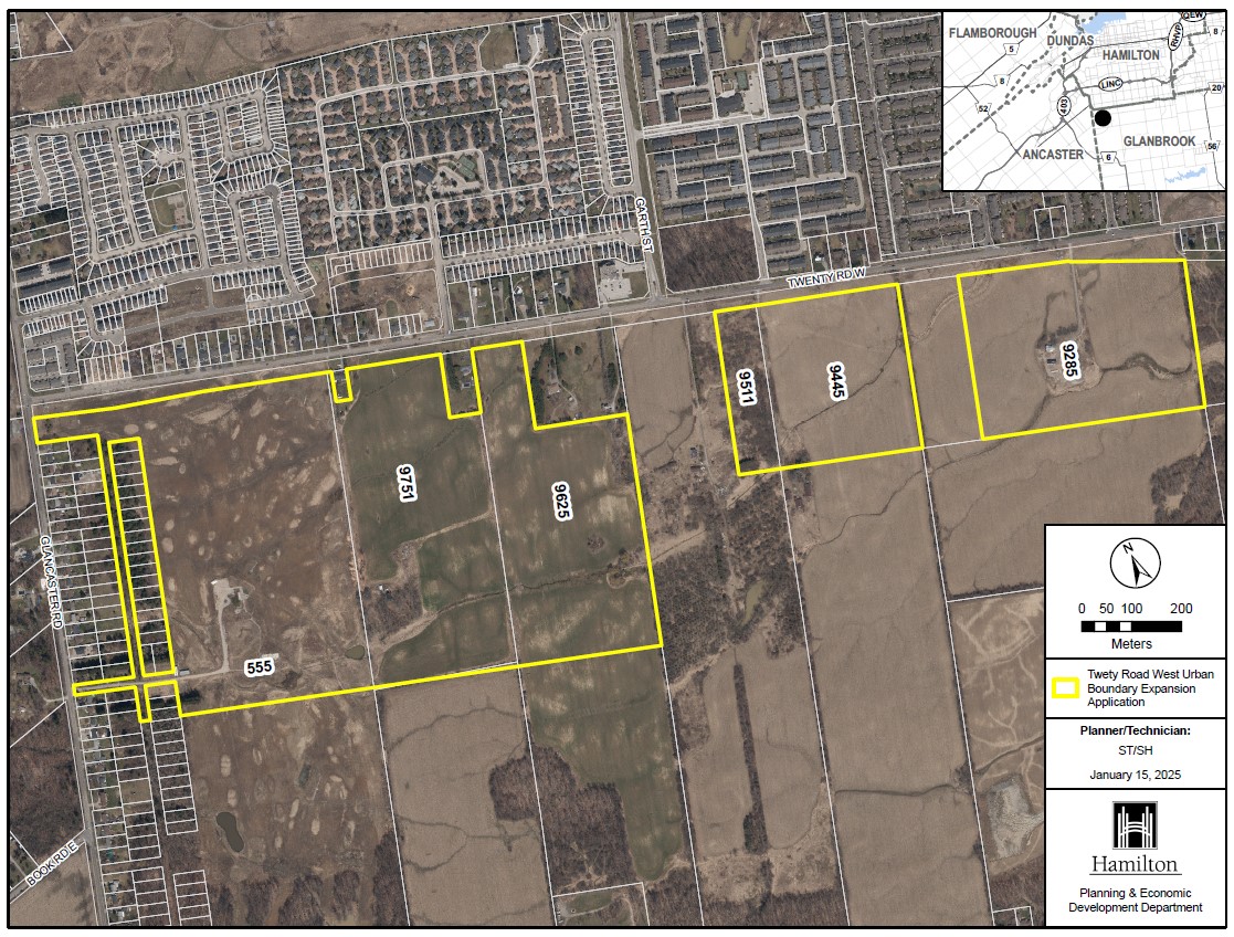 Location map for Twenty Road West UBE