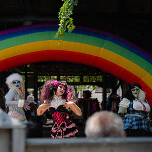 Dressed up performers at June 2025 Open Streets Event