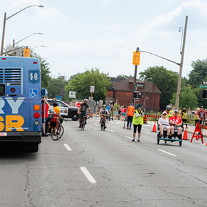 People biking, walking, Try HSR bus at June 2025 Open Streets Event