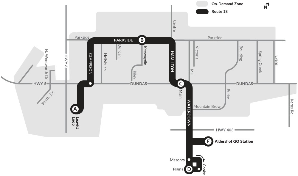 waterdown route map