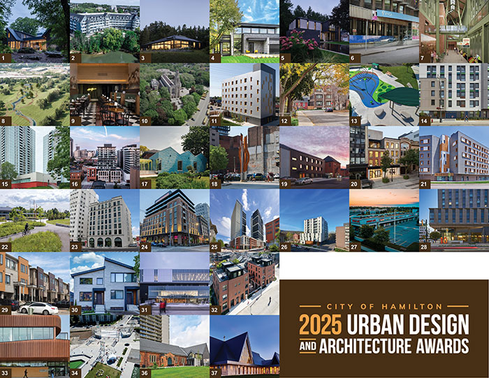 Collage of nominee images for the 2025 Urban Design & Architecture Awards