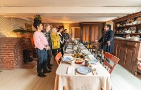 People on a tour of Dundurn Castle's kitchen 