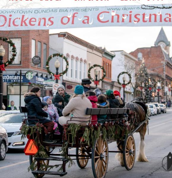 Horse drawn carriage in the streets of Dundas