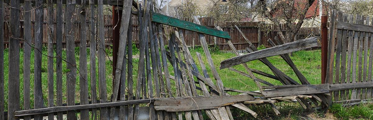 broken wooden fence