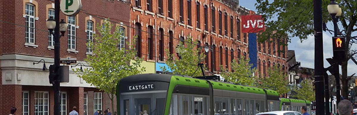 Mockup of Light Rail Transit in Hamilton