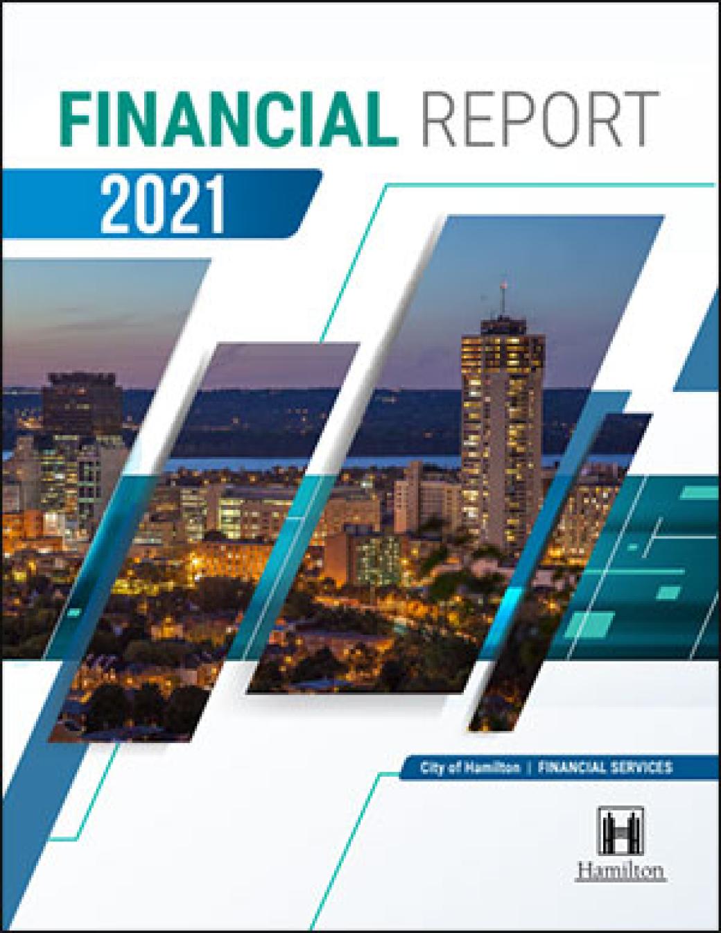 Financial Report 2021 - city of Hamilton skyline at night