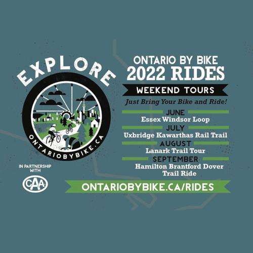 Promotion for Ontario by Bike 2022 Rides