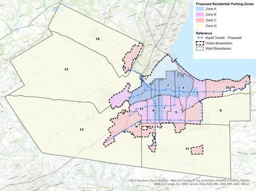 City parking zones map