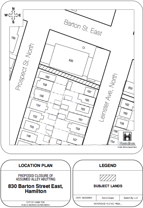 Location map for 830 Barton St E, Hamilton