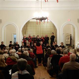 Choir singing with an audience